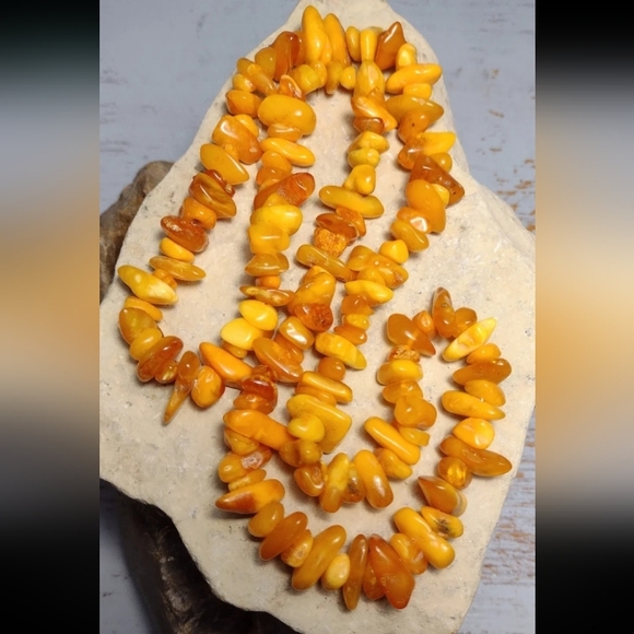 Old Genuine Amber Beads Necklace 57g  26" - Picture 11 of 11
